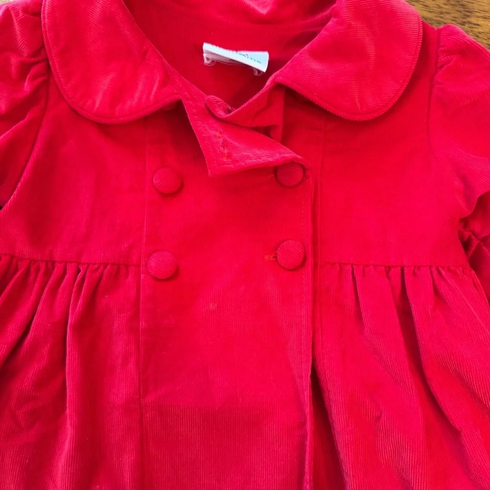 Mom & Me Red Double-Breasted Corduroy Coat size 12 months